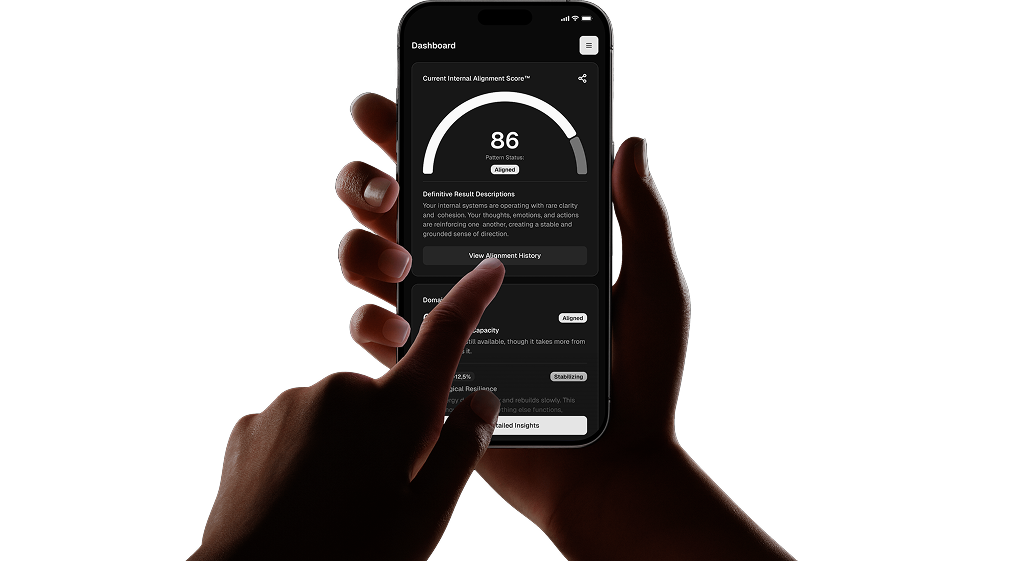 Phone with ALIGNMETRIX app in hands